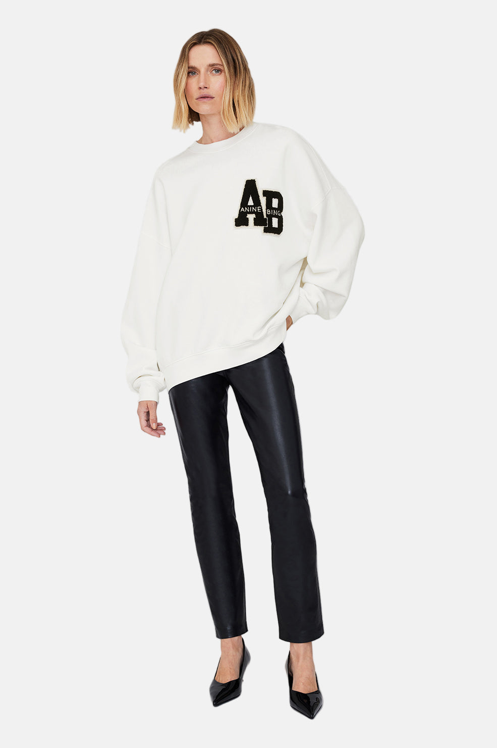 Anine Bing, Miles, Off White, Oversize Sweatshirt