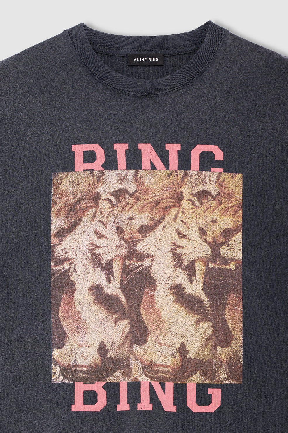 Anine Bing Cade Tiger Bing, Washed Black, T-Shirt
