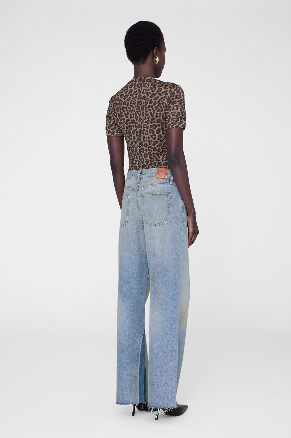 Anine Bing, Avi, Black/Brown Leopard, T-Shirt