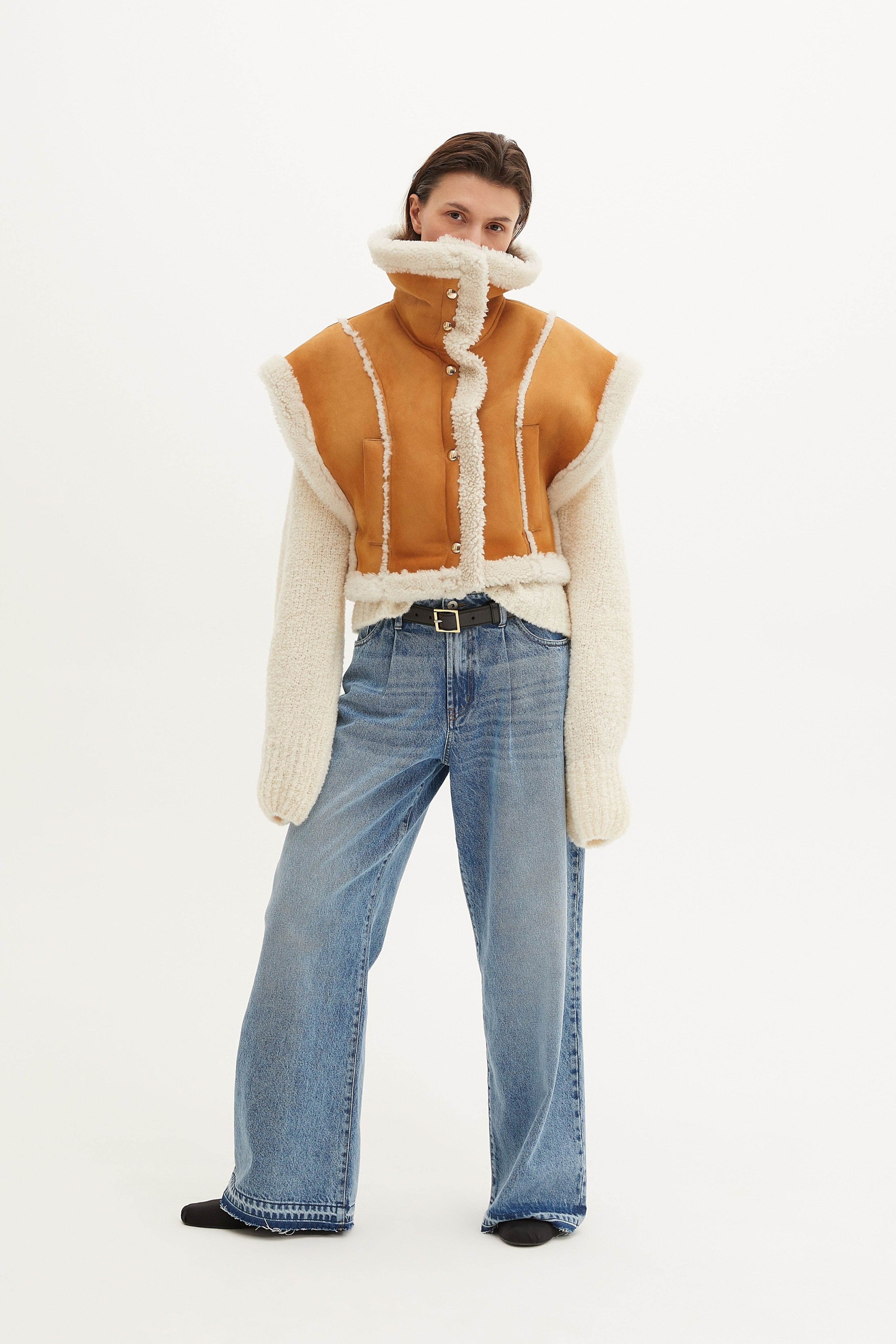 Halfboy Mini Shearling, Honey, Weste