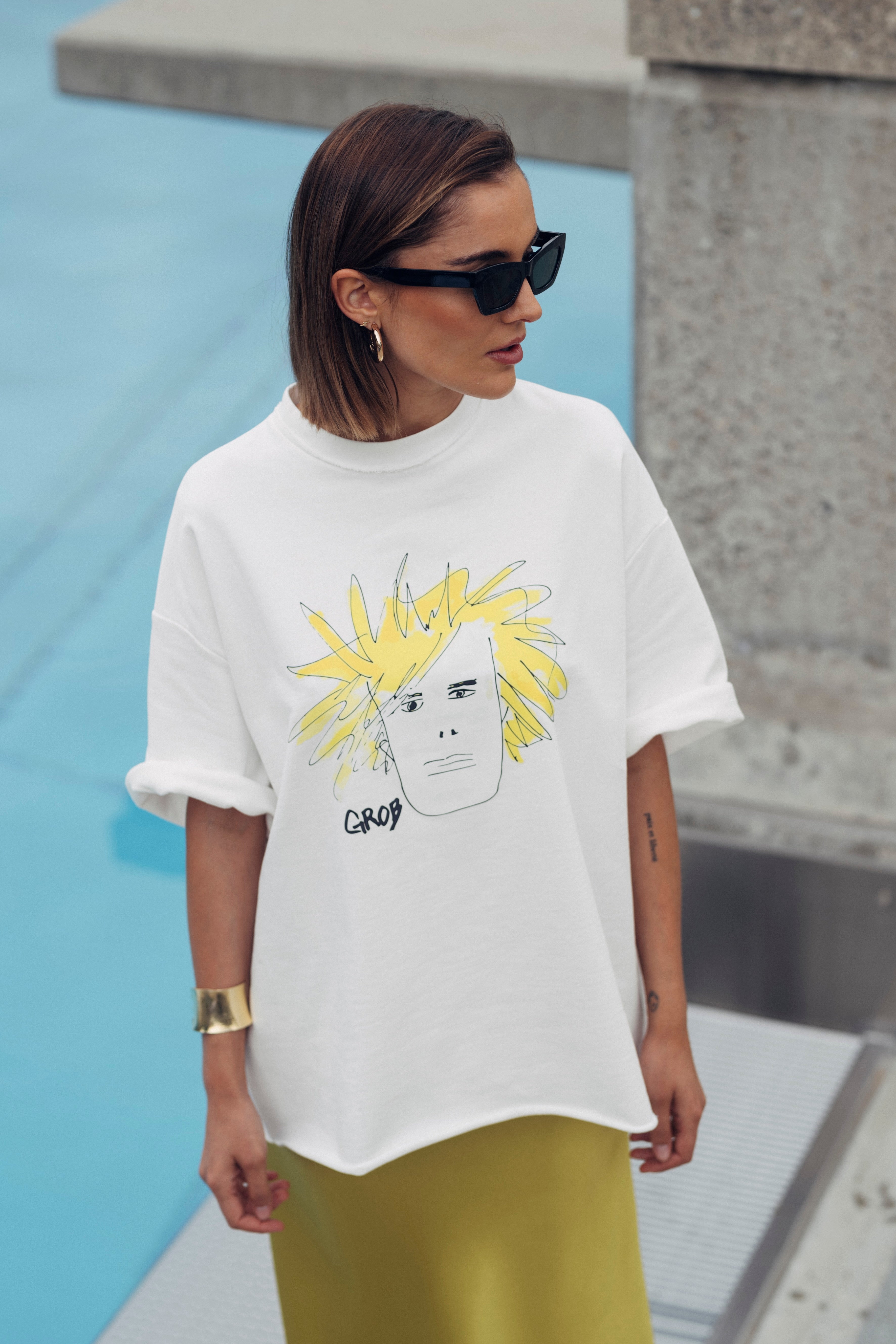 Atelier 1985 Grob Kopf, Gelb, Sweatshirt