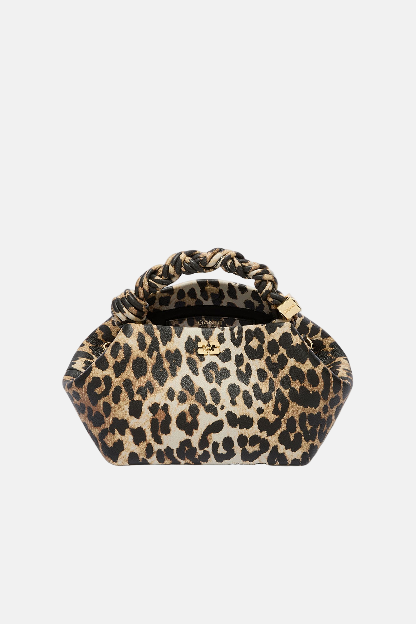 GANNI Bou Leopard Optik, Almond Milk, Tasche