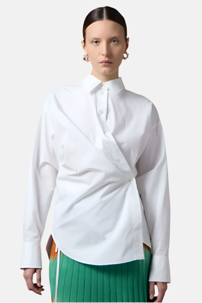 Roberto Collina Camicia Wrap, Bianco, Hemd