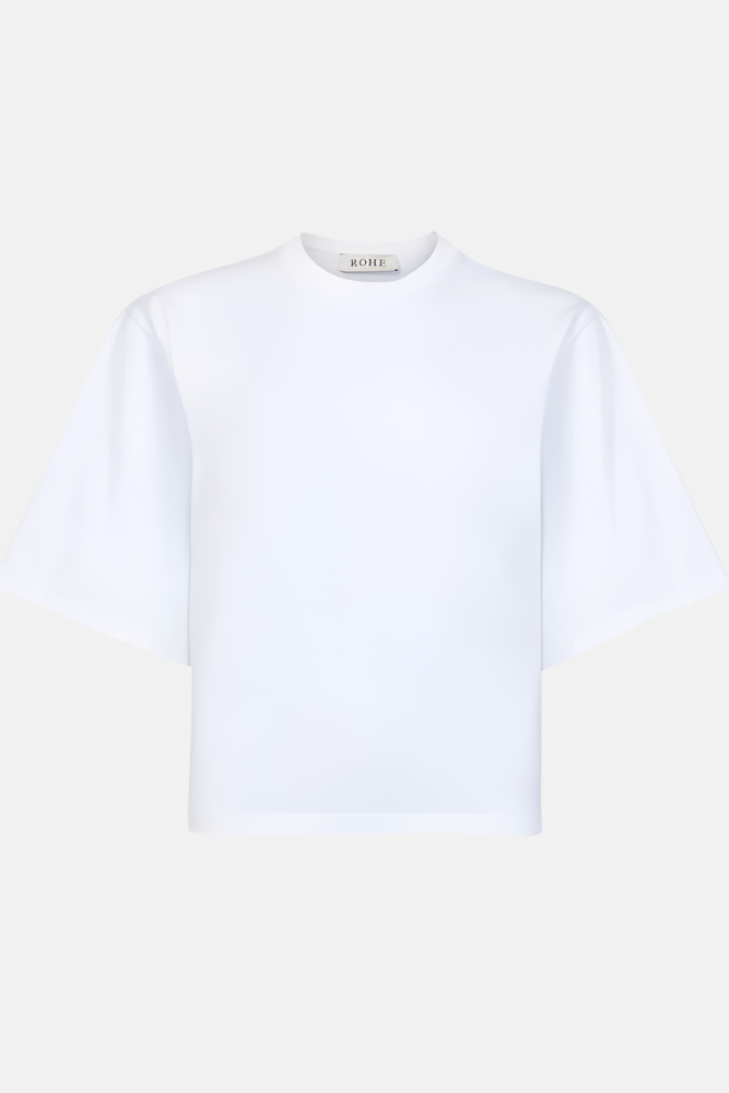 Róhe Fitted with Logo, Optic White, T-Shirt
