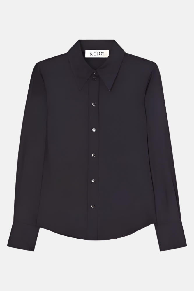 Fitted Shirt, Navy, Blouse