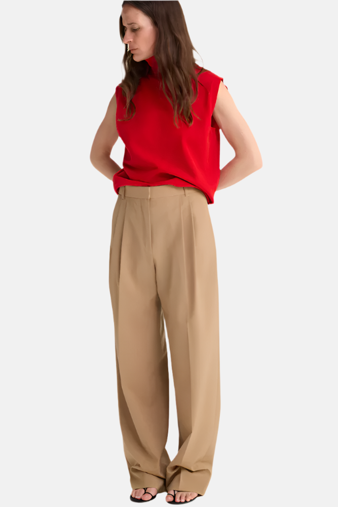 Wild Leg Pleated, Fawn, Pants