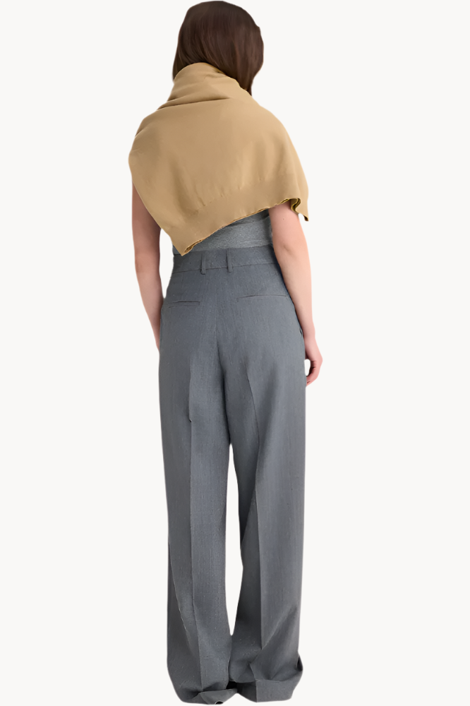 Wide Leg, Dark Gray Melange, trousers