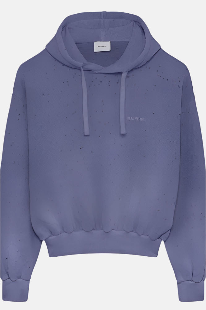 Halfboy Halfboy Hoodie Fleece Crop, Blue Indigo, Pullover