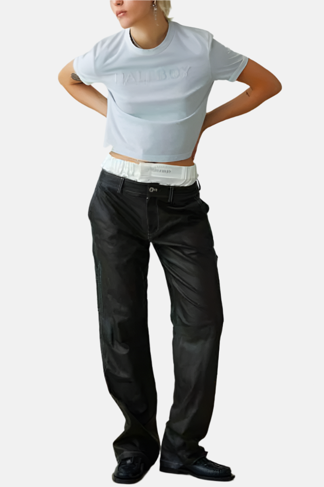 Worker Pants, Black, Leather Pants