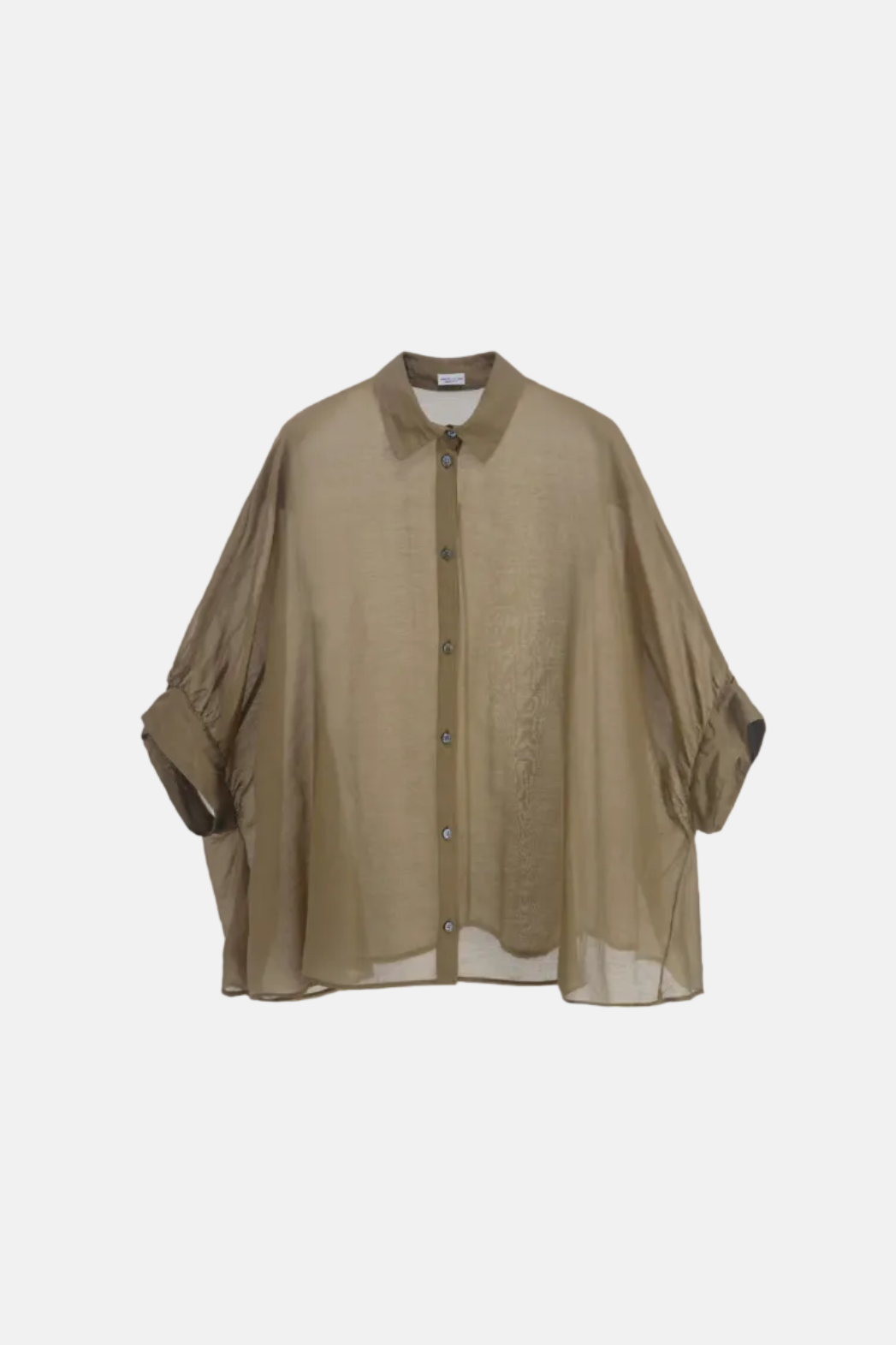 Roberto Collina Woven 3/4, Verde Militare, Shirt