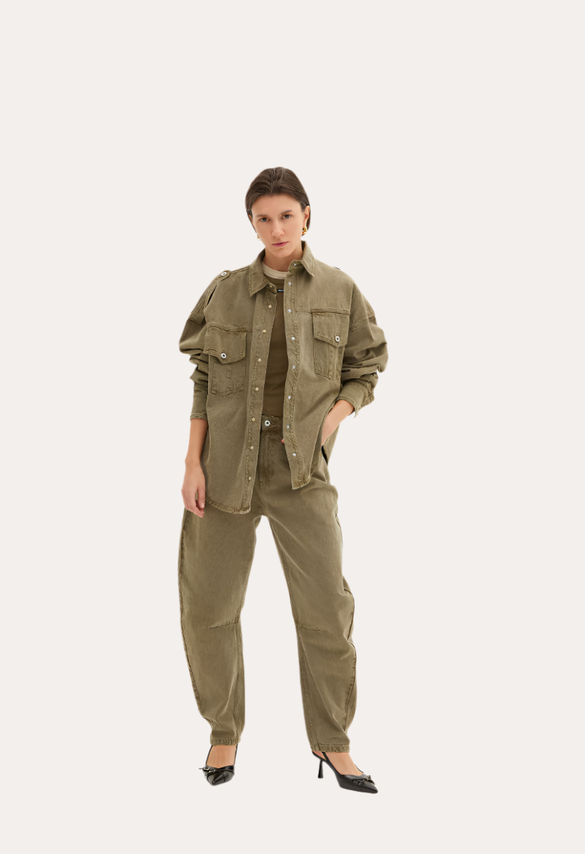 Halfboy Banana Leg, Dark Olive, Jeans