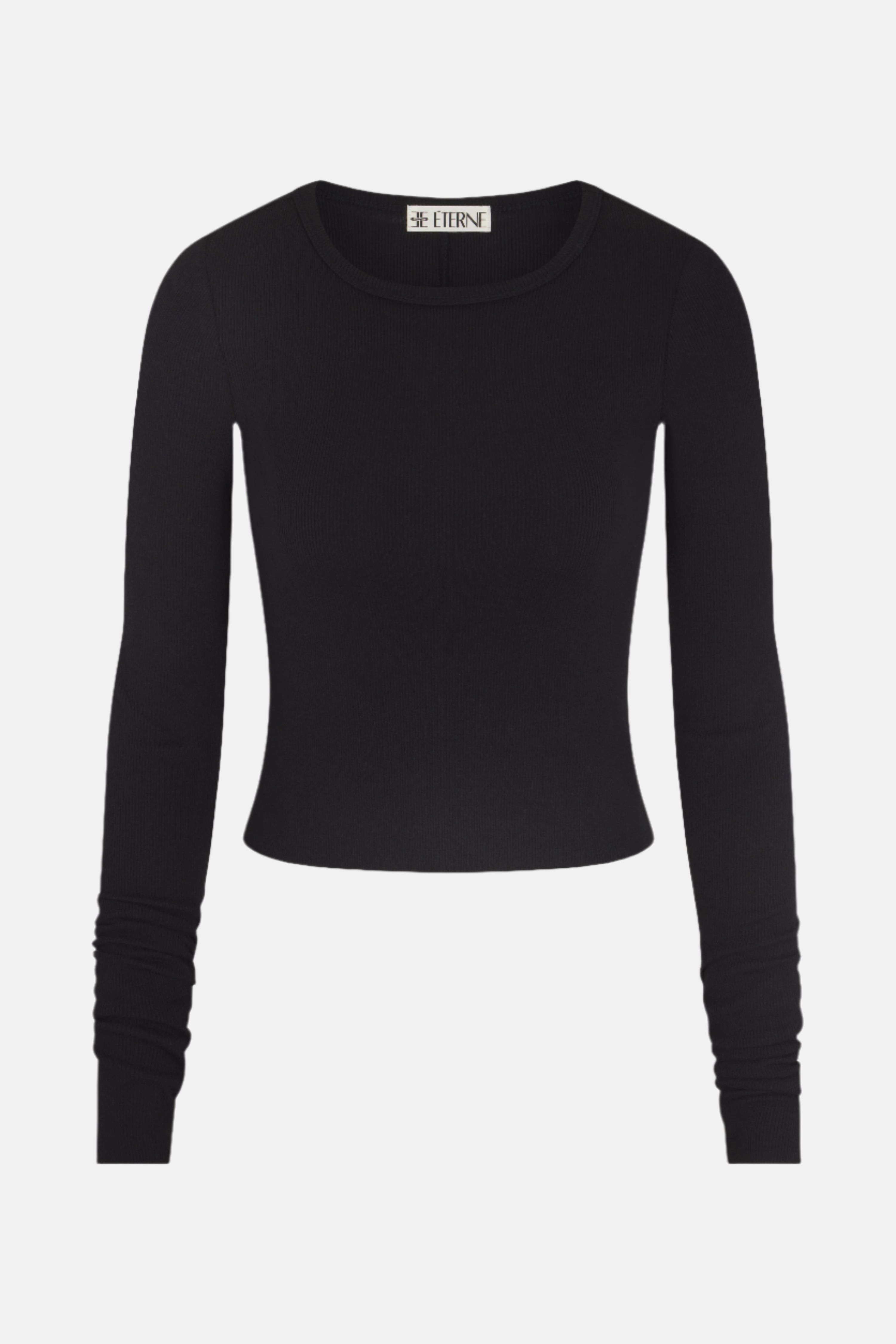 Éterne Fitted Crewneck Short Sleeve, Black, T-Shirt