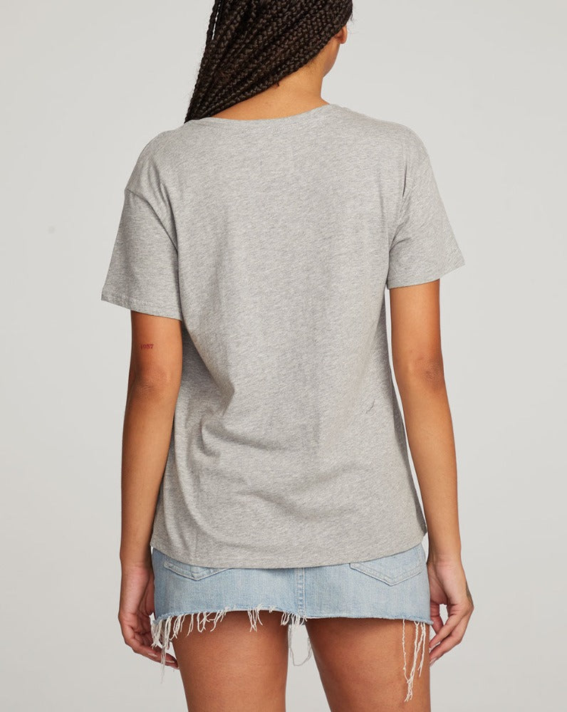 Chaser Short Sleeve, Grey, V Neck Tee