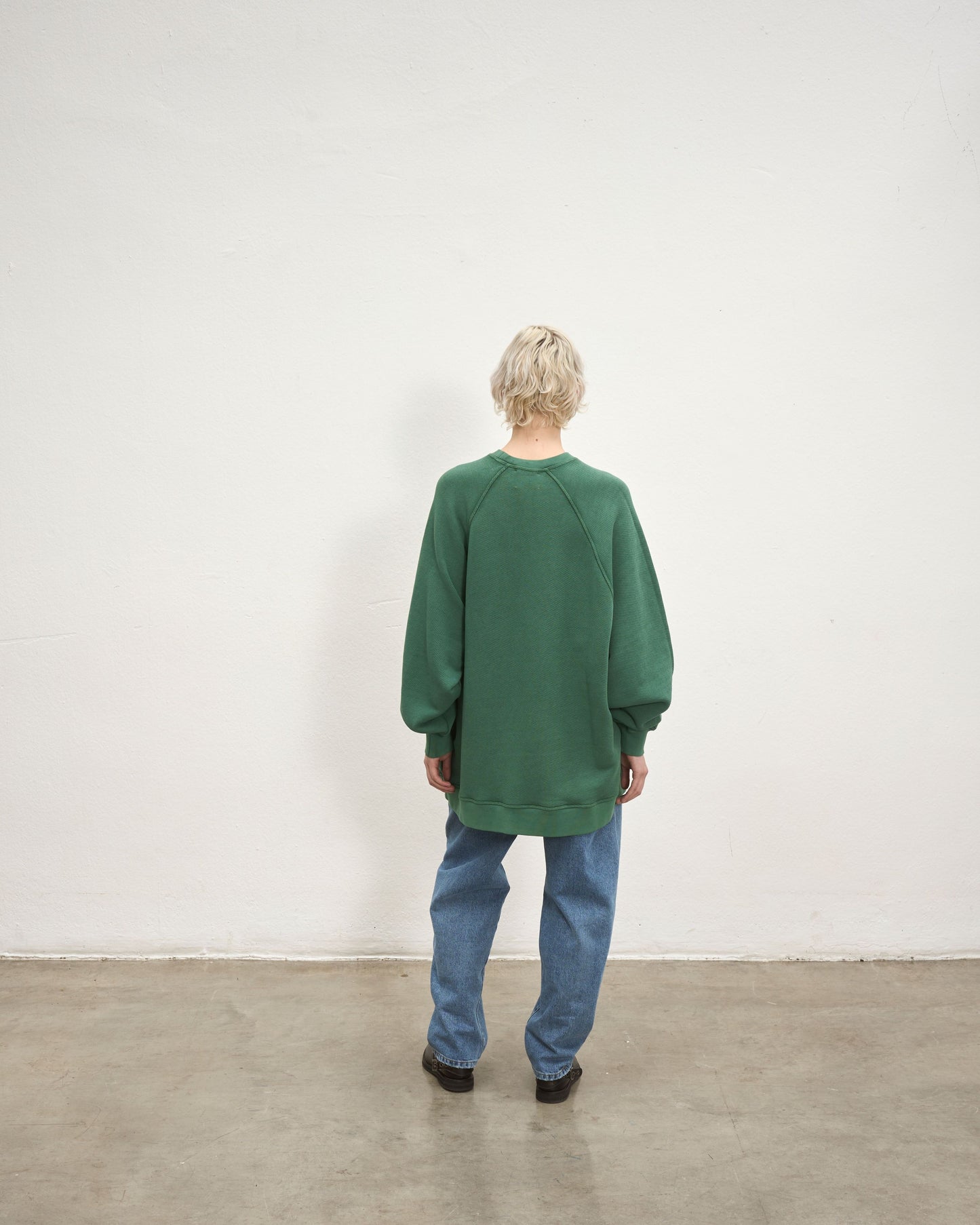 Crew Neck Over Patch, Green, Sweatshirt