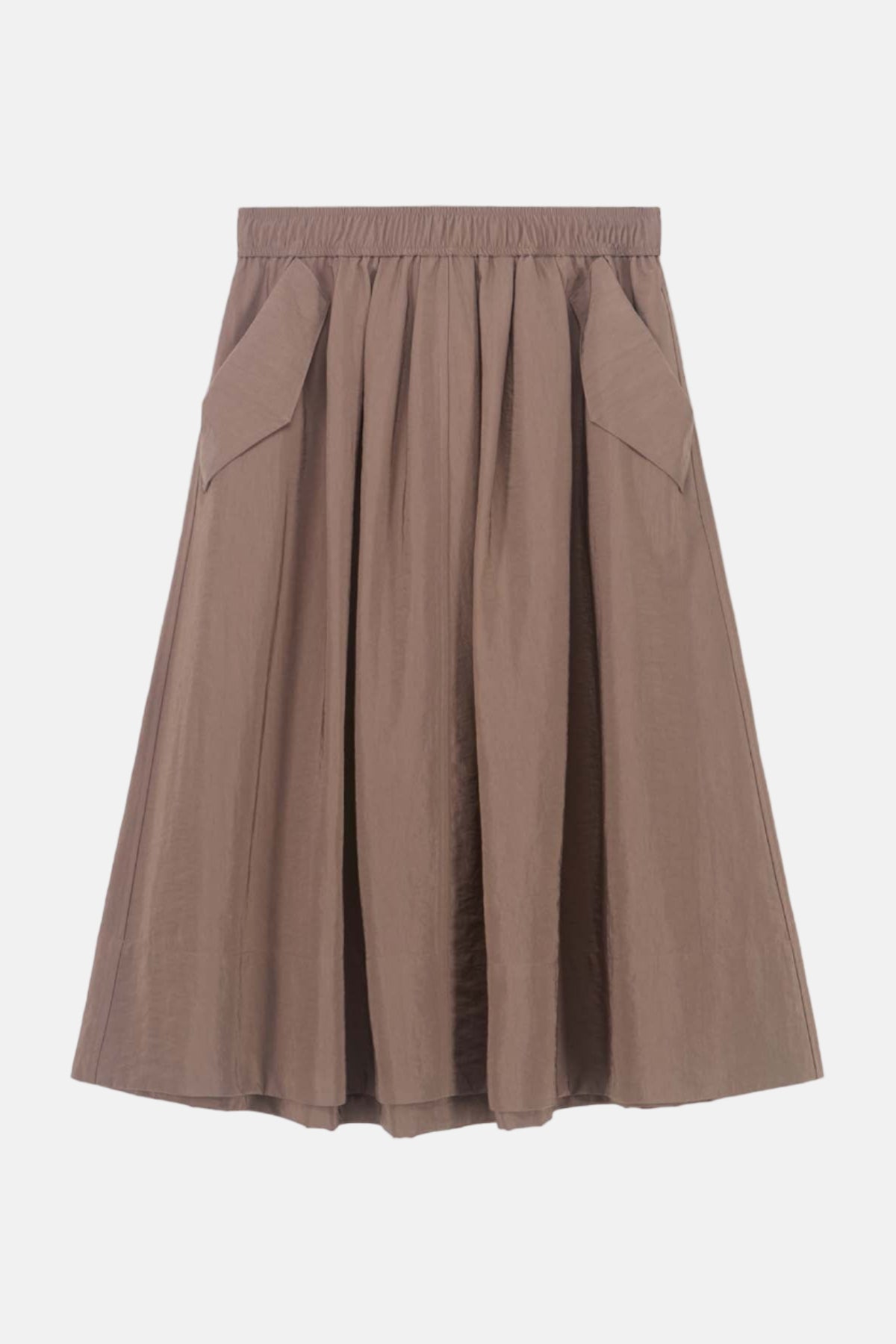 8PM Positano Rock in Moka, weiter Midi-Rock mit elastischem Bund.