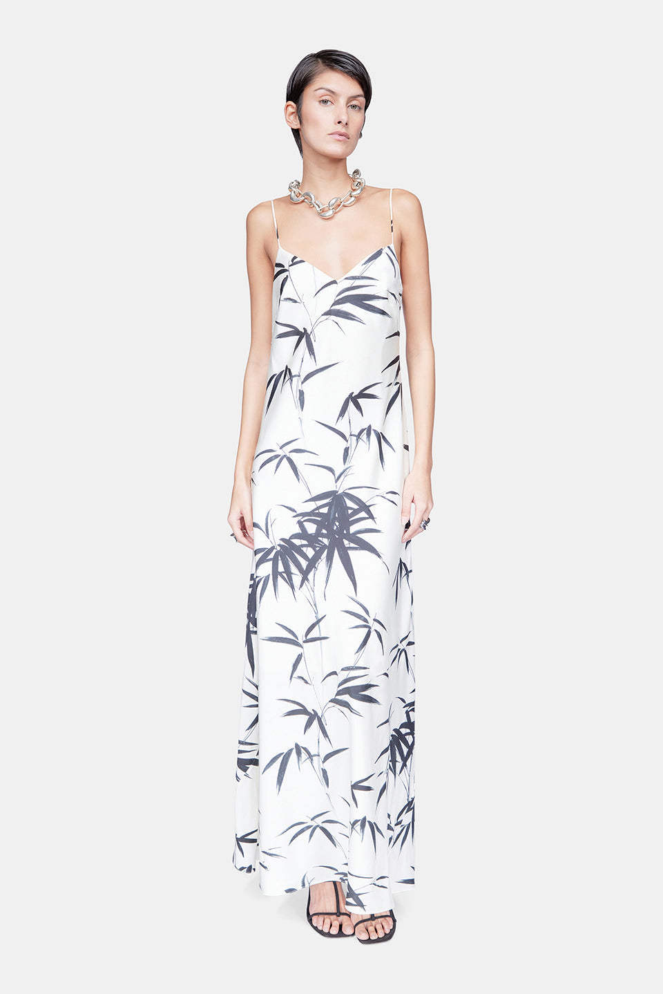Galvan London Brushstroke, Cream/Black, Kleid