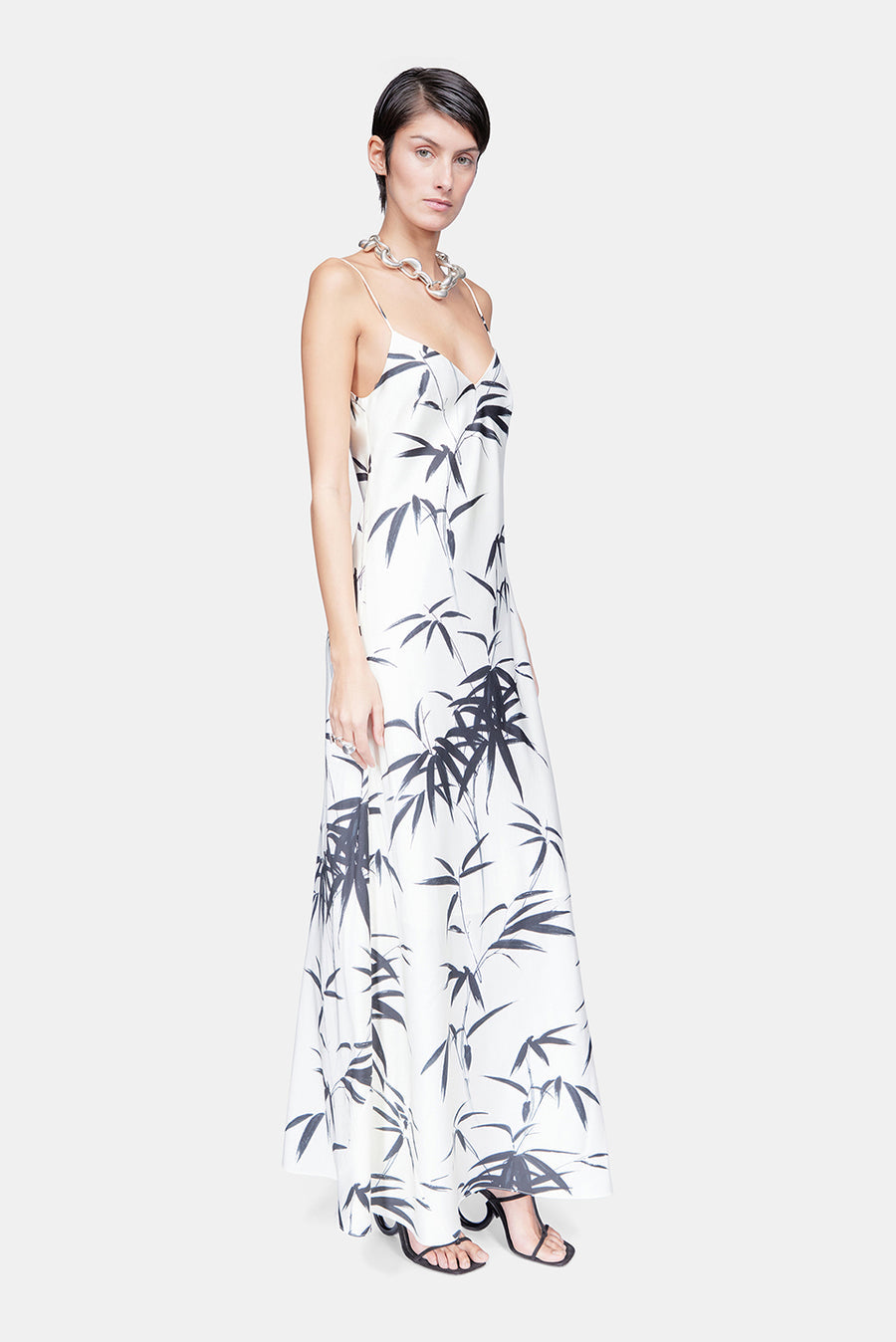 Galvan London Brushstroke, Cream/Black, Kleid