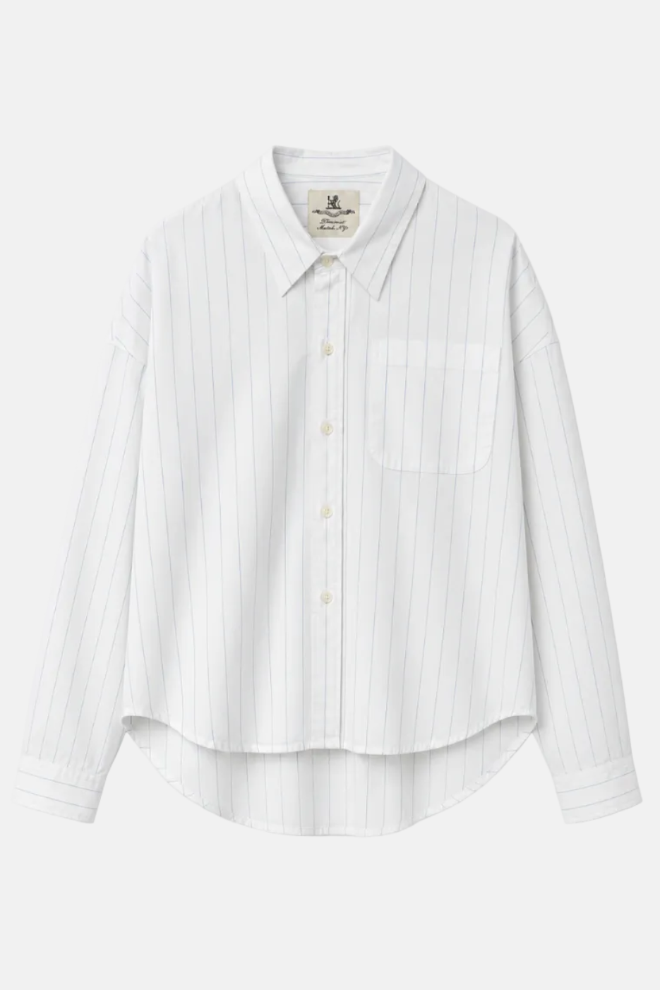 Denimist Bailey, Light Blue/Wide Stripe, Cropped Shirt