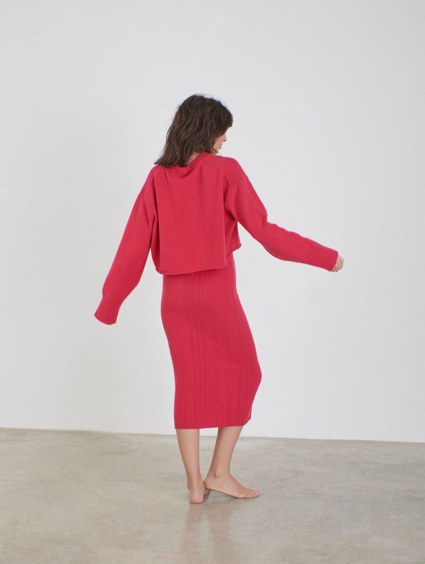 Lis, Pink, Cashmere Cropped V-Neck