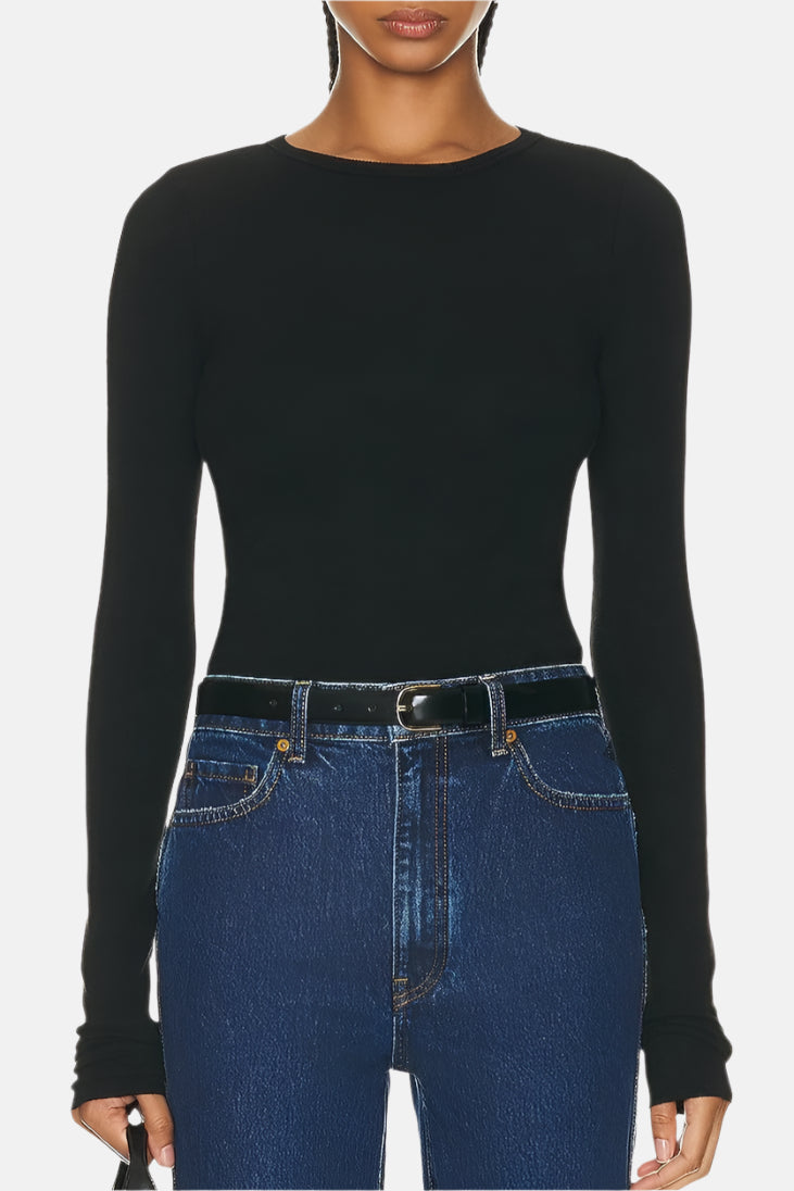 Éterne Fitted Crewneck Short Sleeve, Black, T-Shirt
