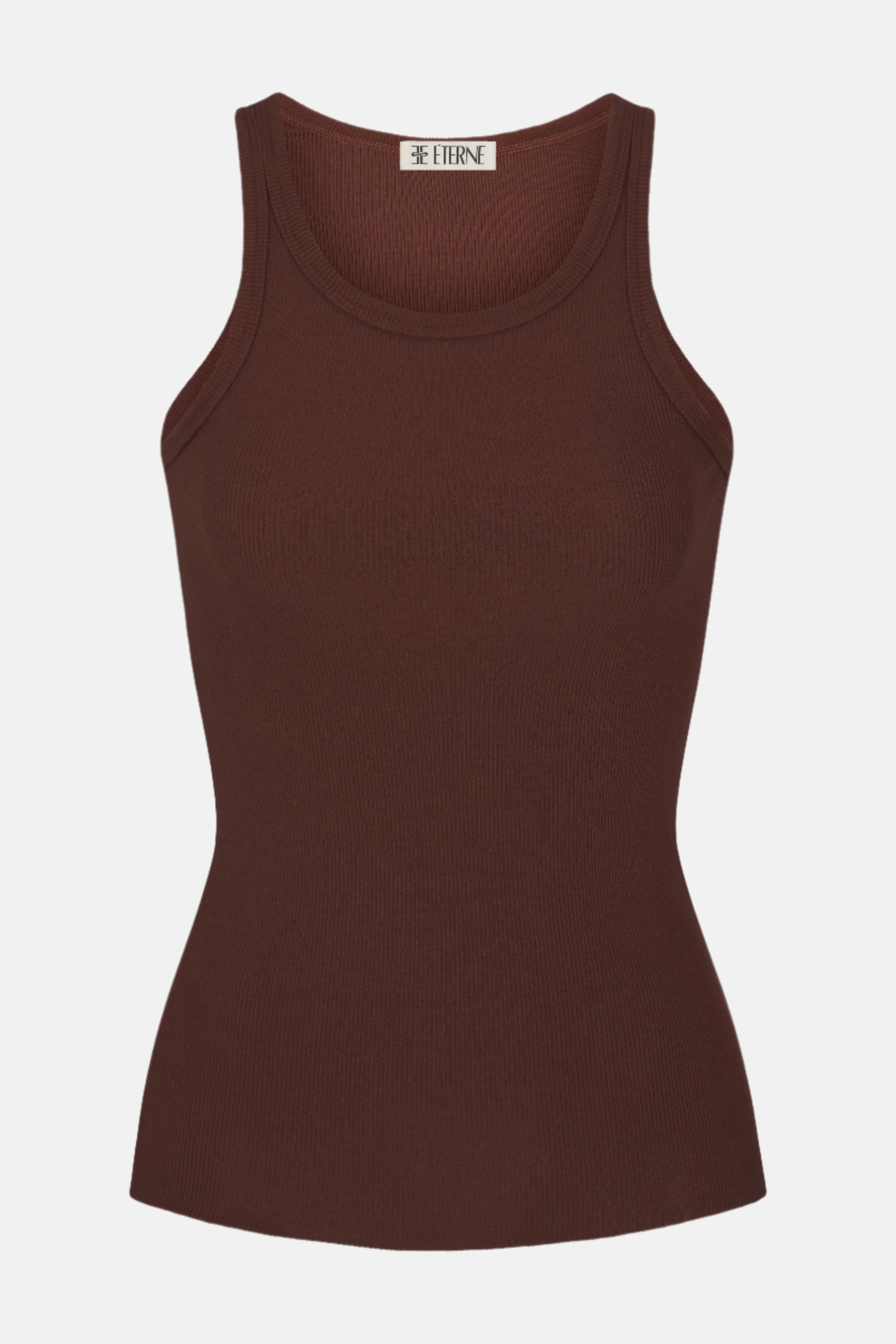 Éterne High Neck Fitted, Chocolate, Tanktop