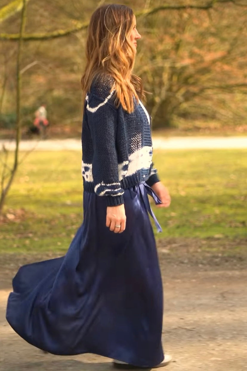 Roberto Collina Gonna Portafoglio, Navy, Skirt B55067