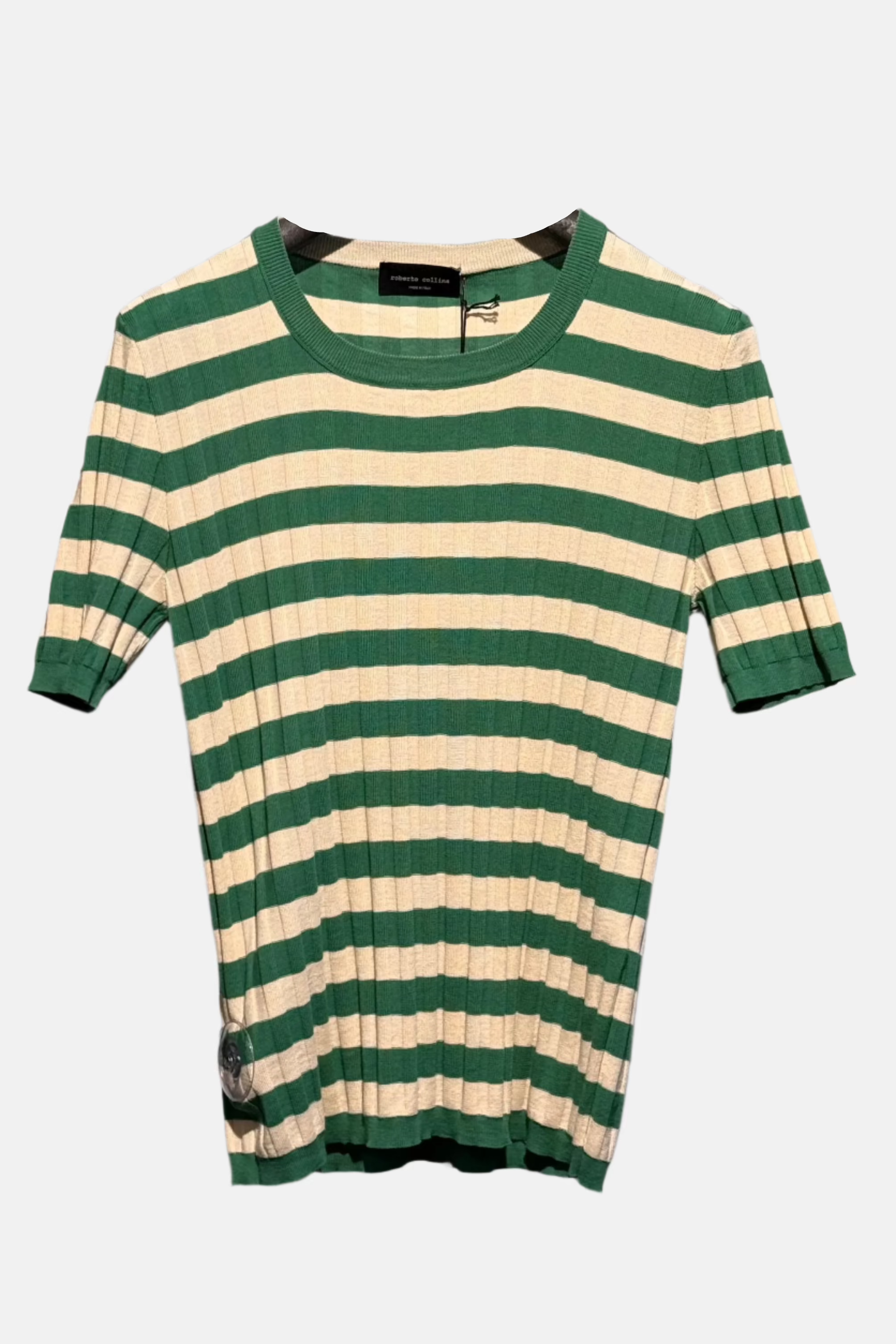 Roberto Collina Girocollo Riga, Verde/Nat, T-Shirt B09021