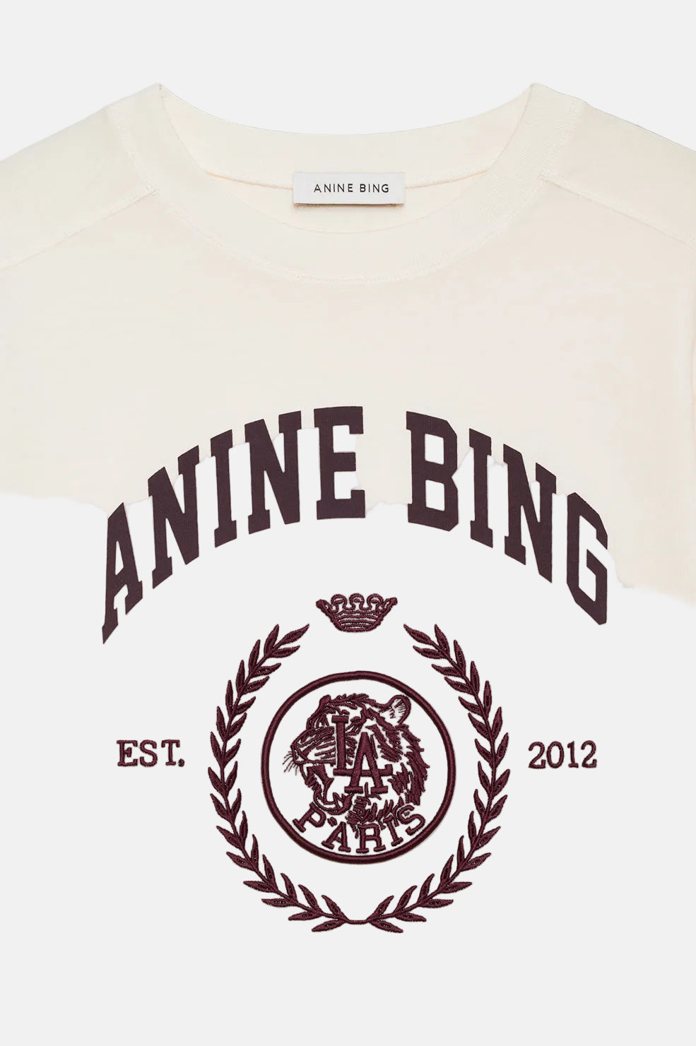 Anine Bing Jaylin Tee, Cream, Shirt