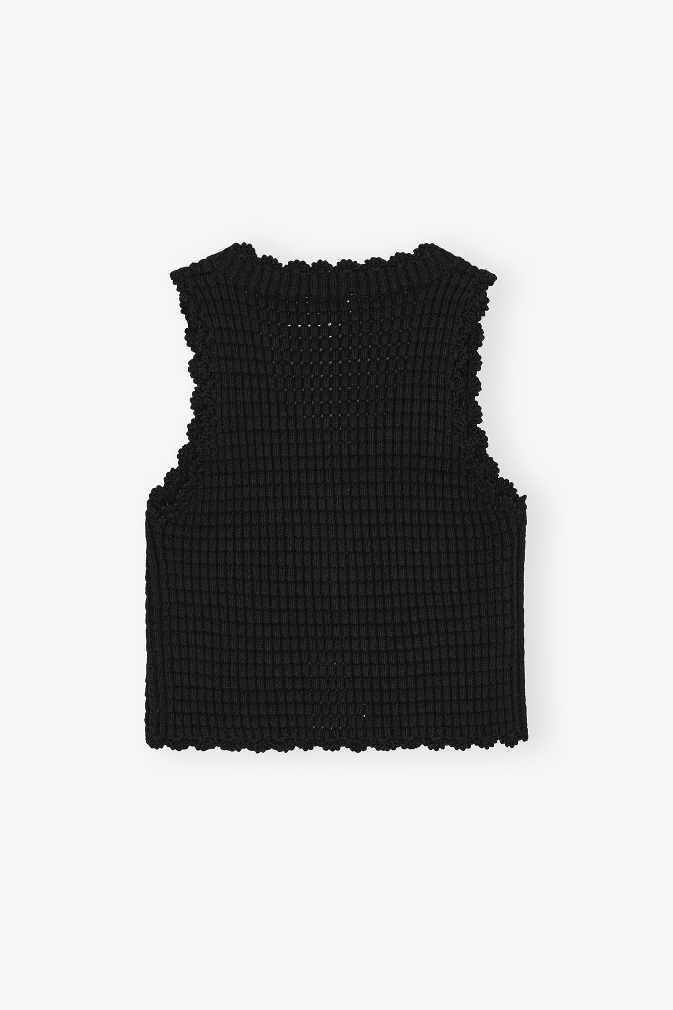 GANNI Textured, Black, Lace Weste