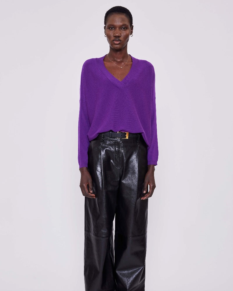 Bailey, Mineral Violet, V-Neck Pullover