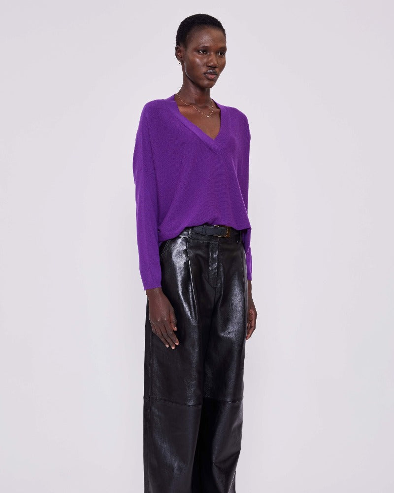 Bailey, Mineral Violet, V-Neck Pullover