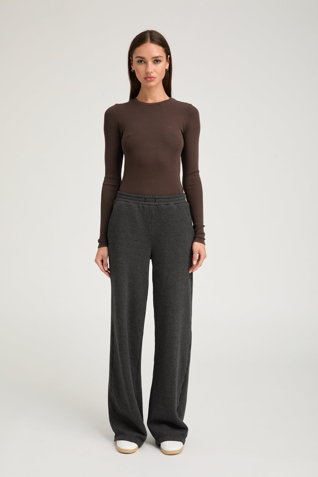 SPRWMN Rib L/S Baby, Choc, T-Shirt