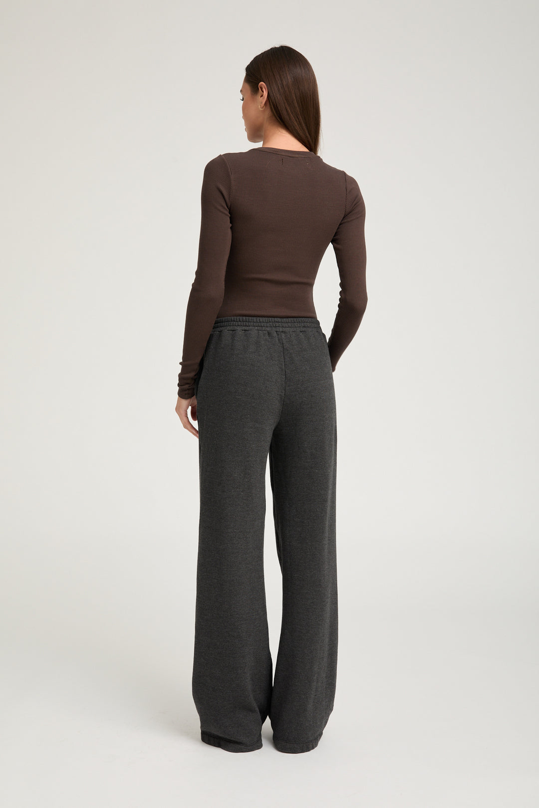 SPRWMN Rib L/S Baby, Choc, T-Shirt