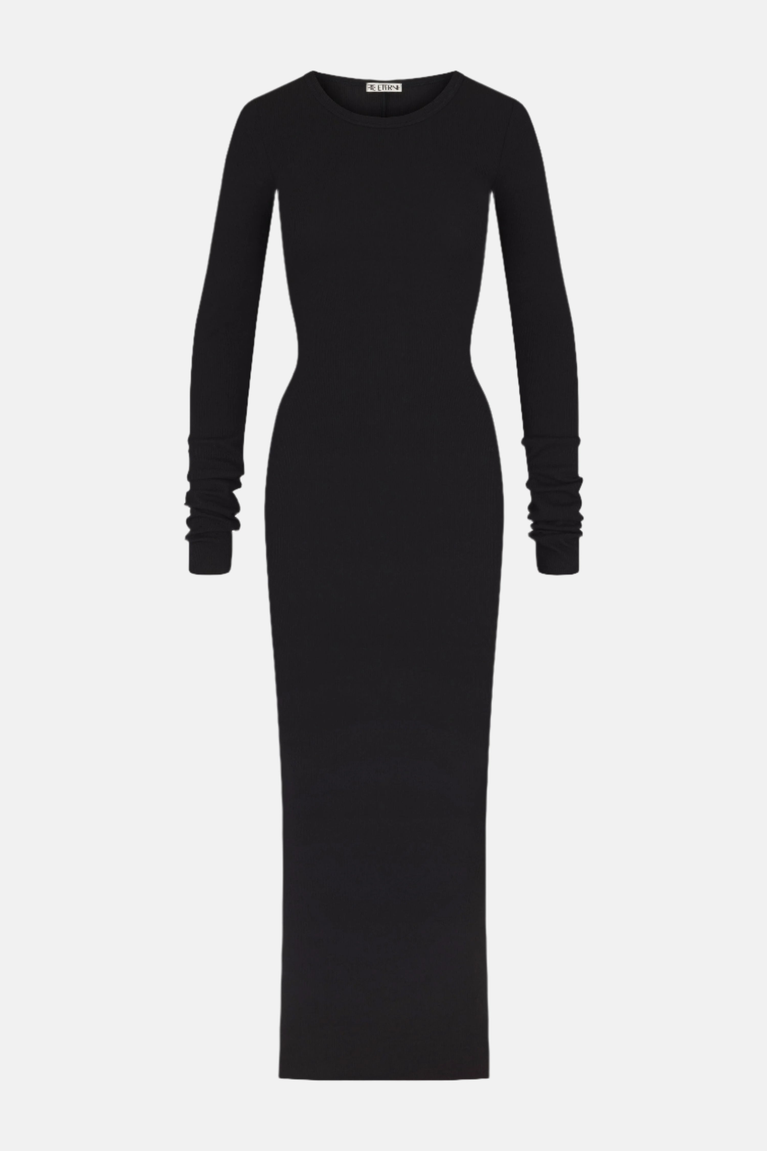 Éterne Long Sleeve, Black, Maxi Dress