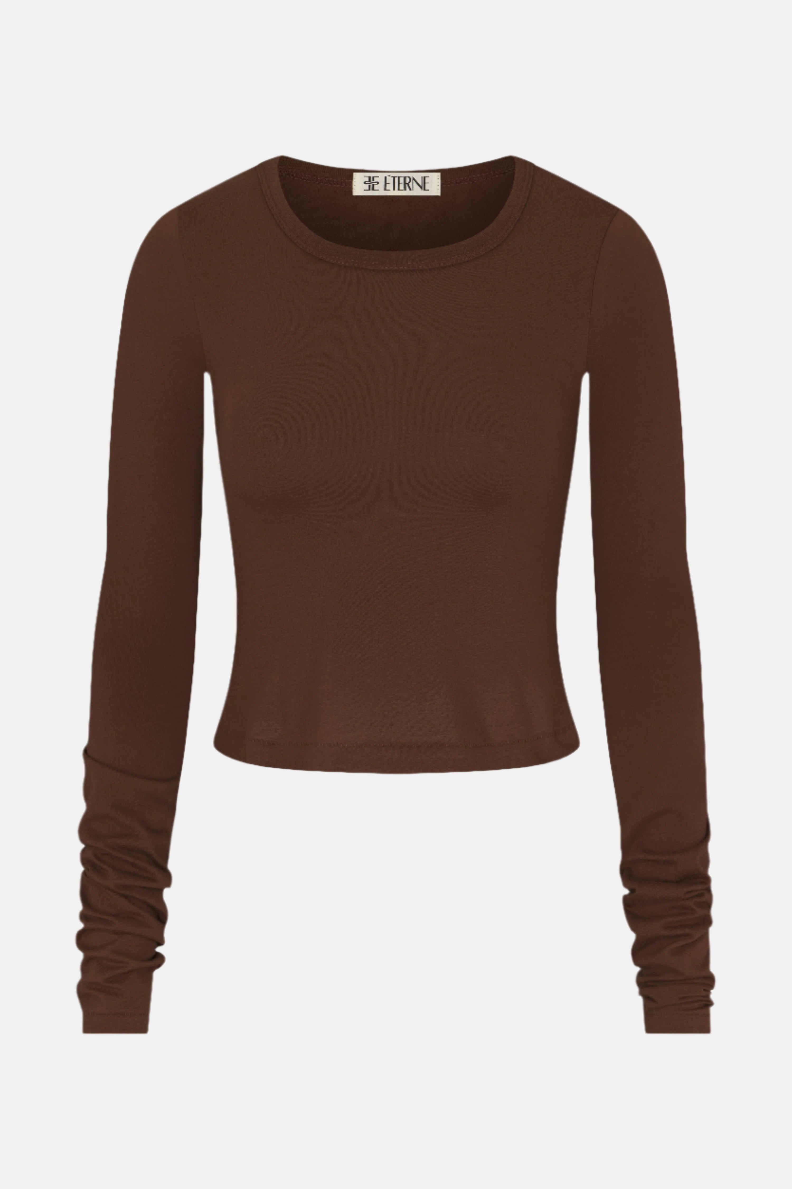 Éterne Fitted Crewneck Short Sleeve, Chocolate, T-Shirt
