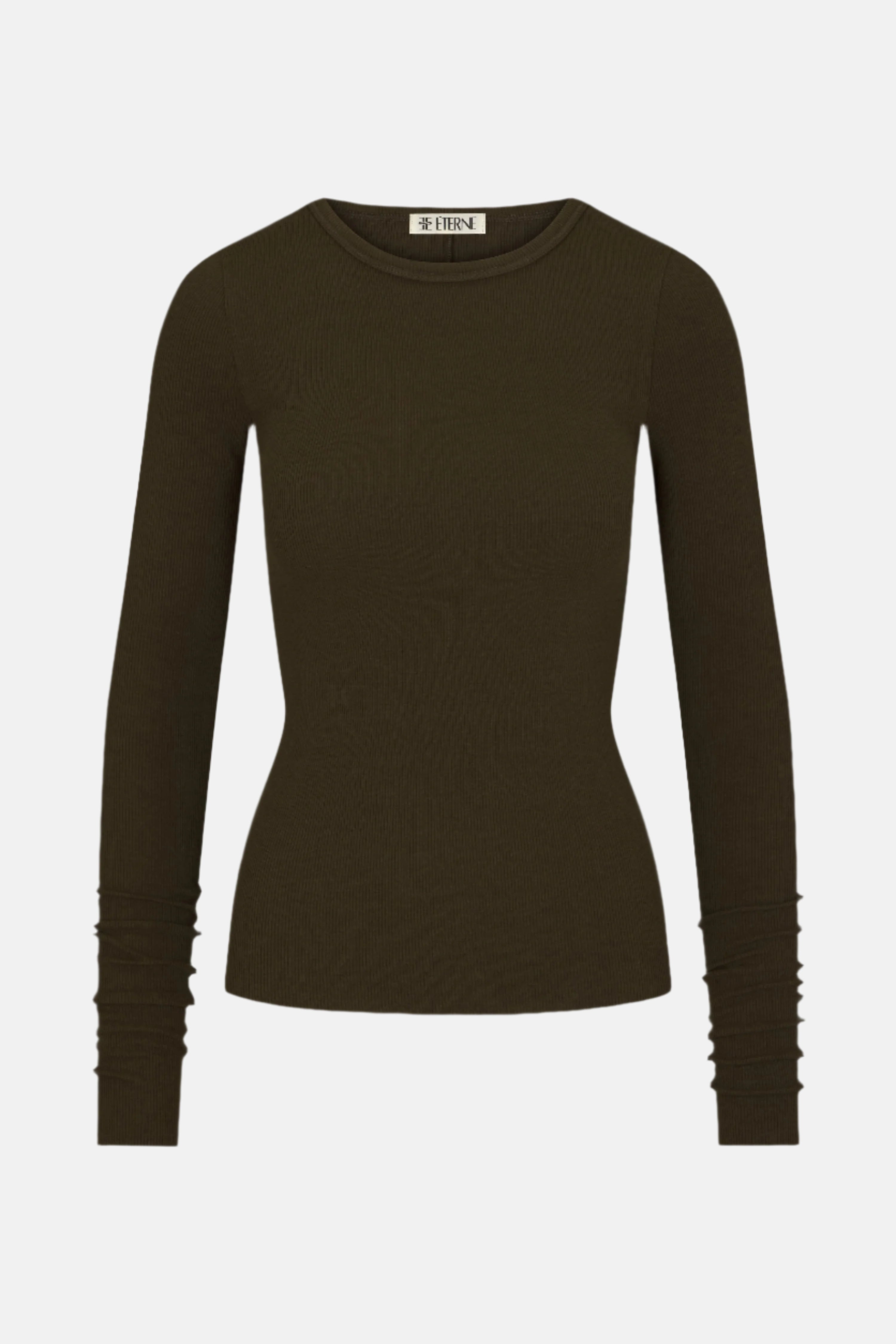 Éterne Long Sleeve Fitted, Moss Mos, Top