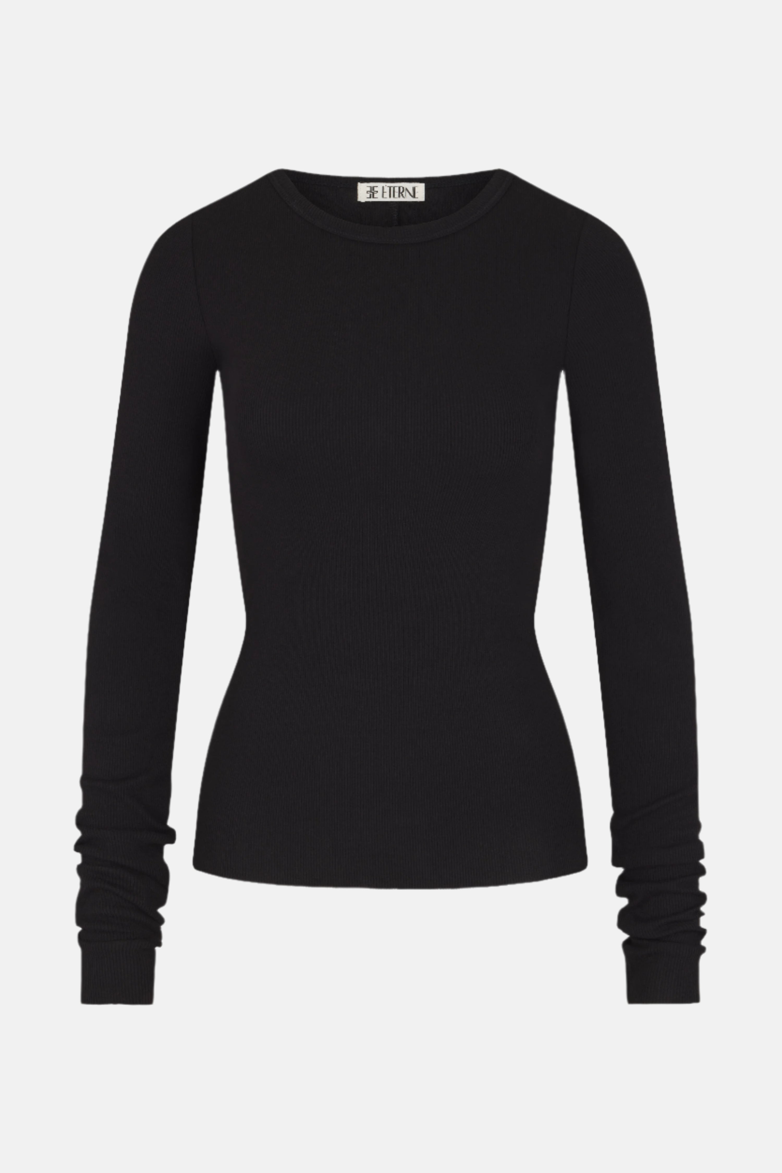 Éterne Long Sleeve Fitted, Black, Top
