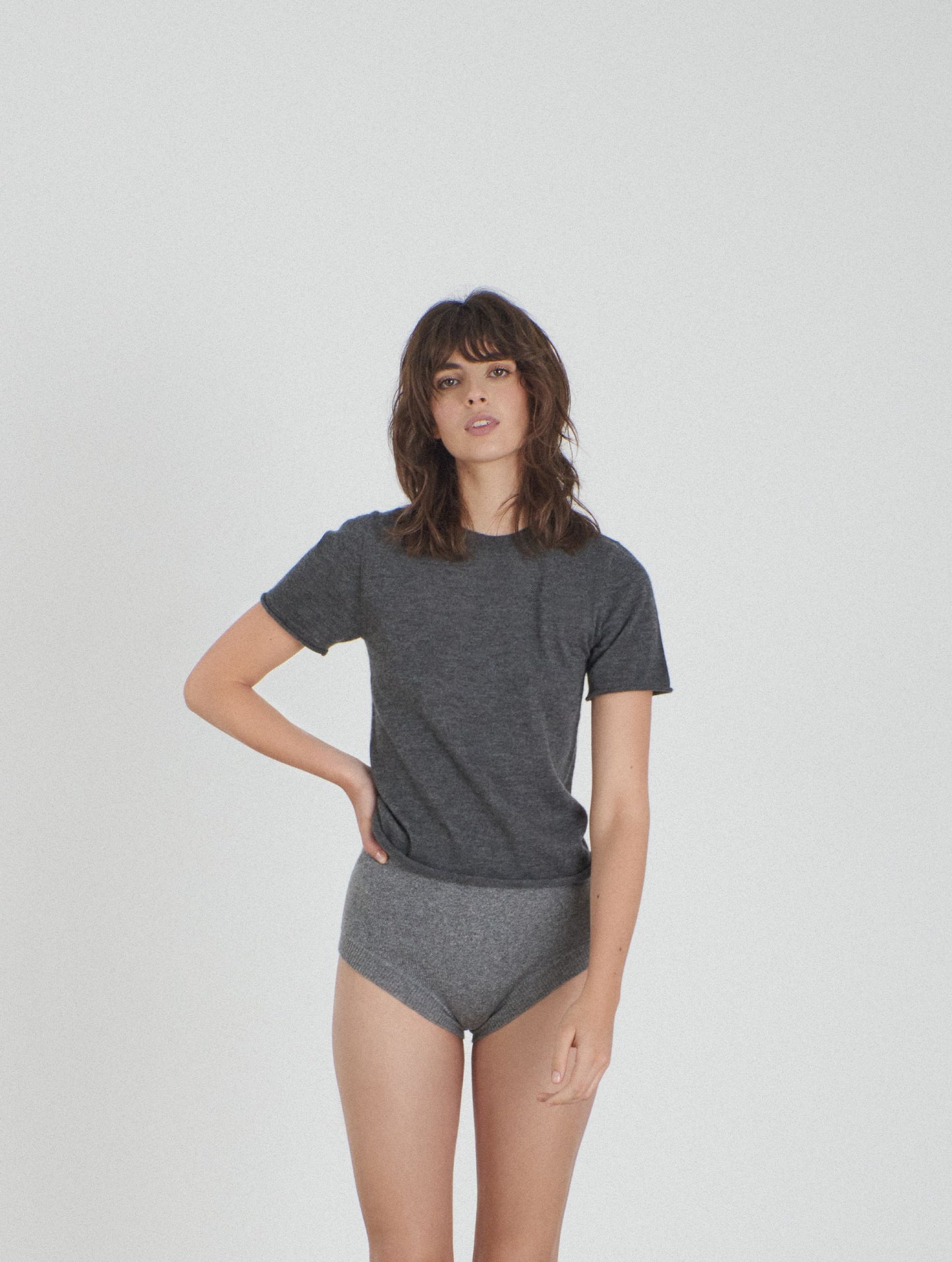 Belinda, HW 23, Grey, Fine Cashmere Tee