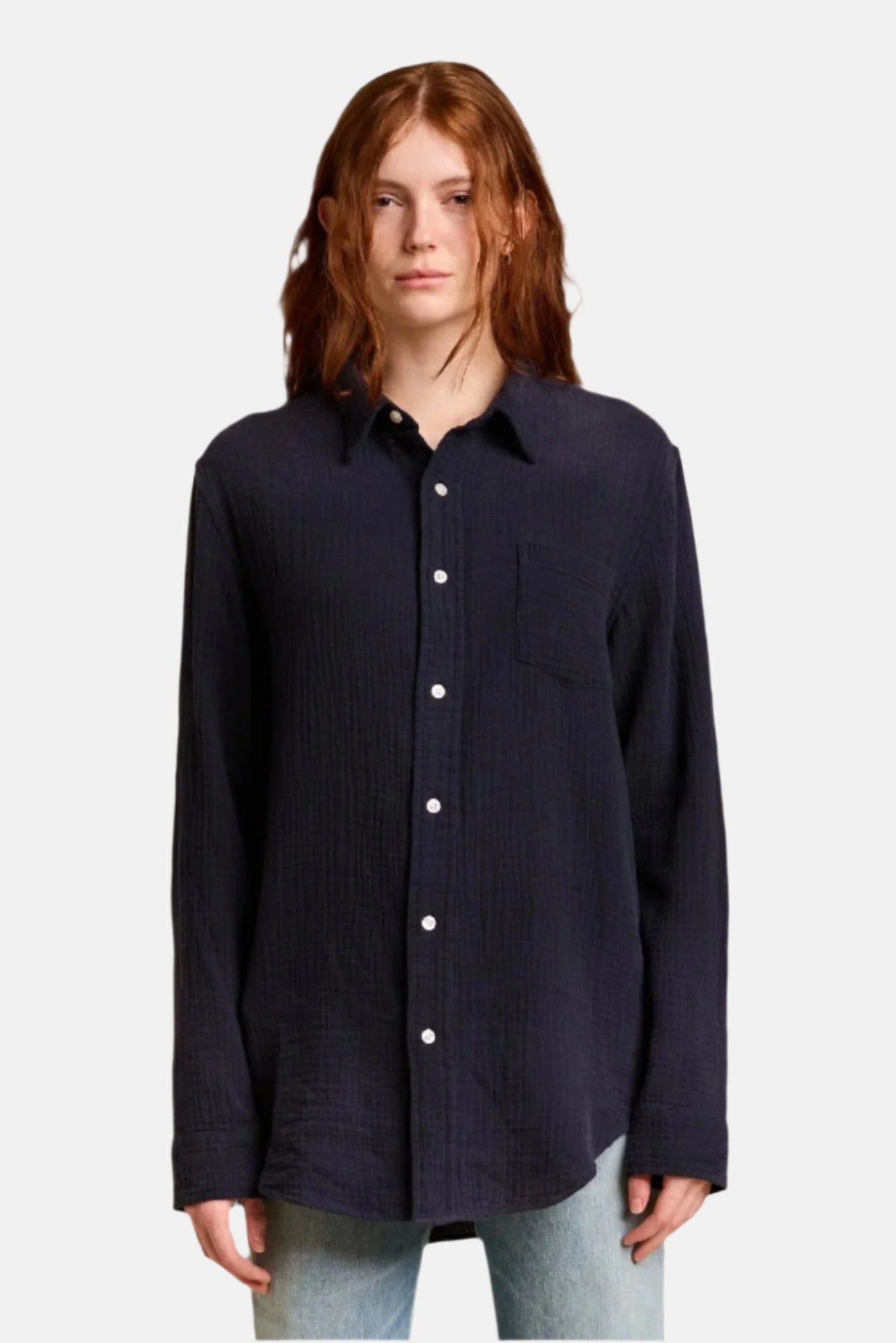Denimist Boyfriend, Navy Gauze, Shirt