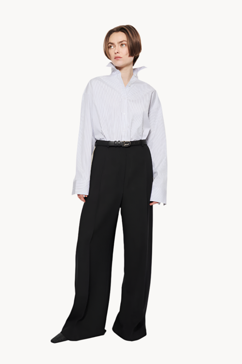 Signature Logo, Black/Gold, Leather Belt