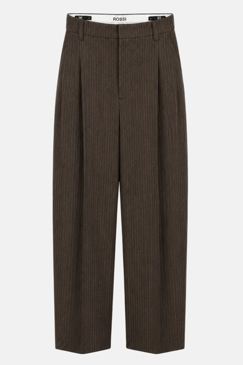 ROSSI Noa Crop, Dunkelbraun Pinstripe, Hose