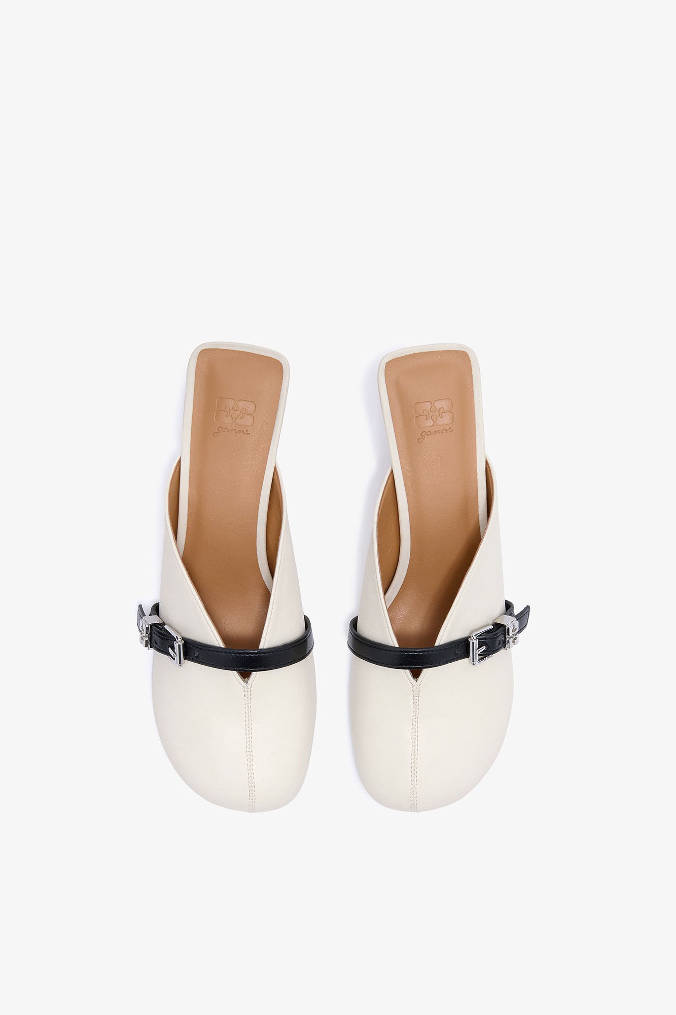 GANNI Sue Mule, Egret, High Heel