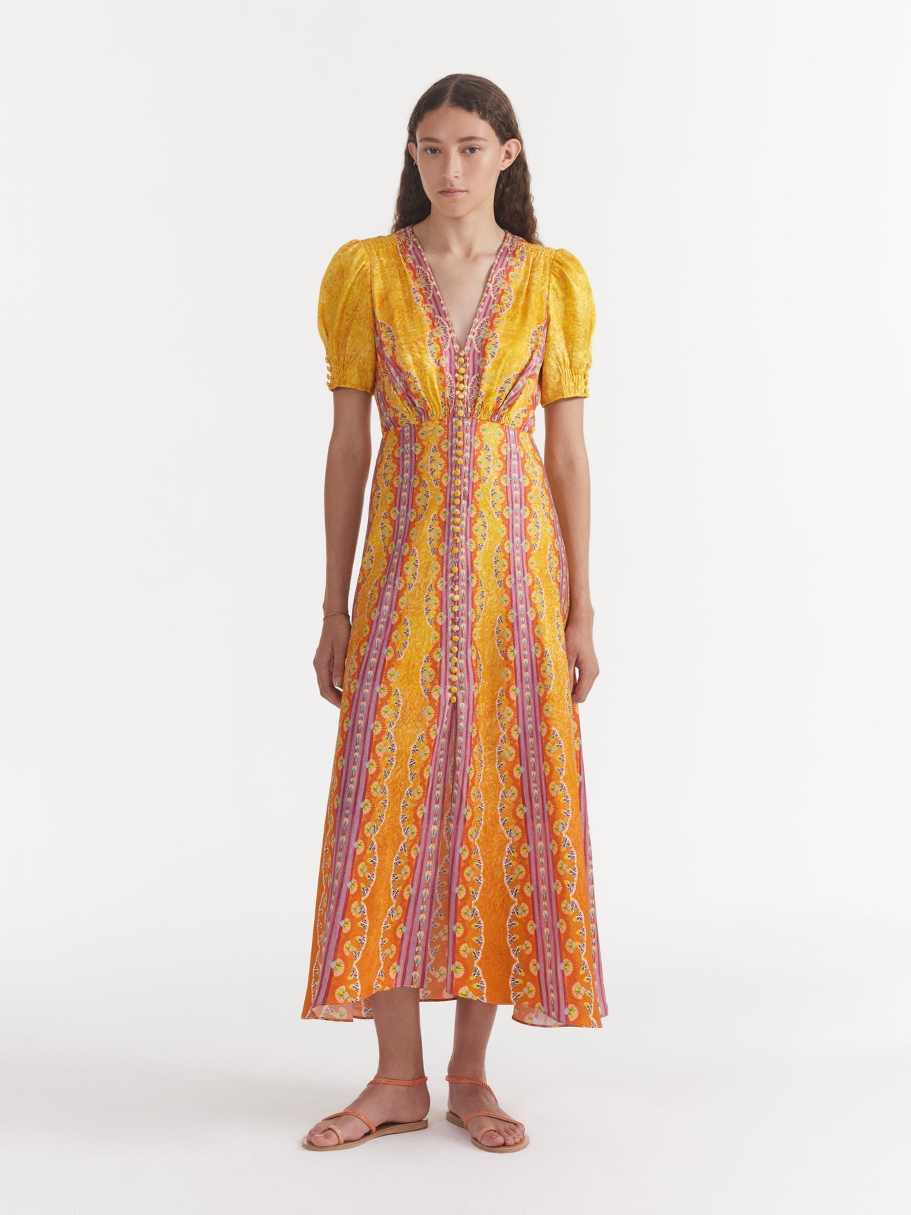 Lea Long Carnival Stripe Dress