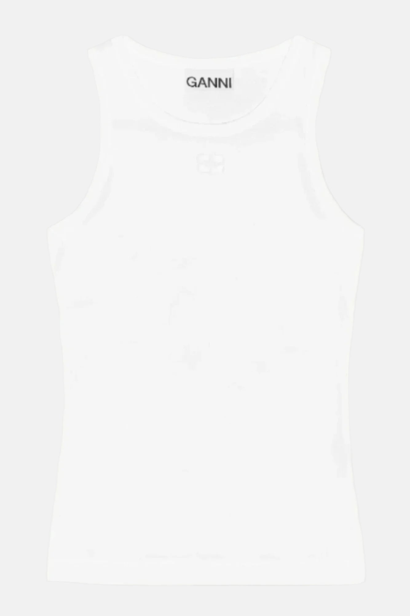 GANNI Soft Cotton, White, Tank Top
