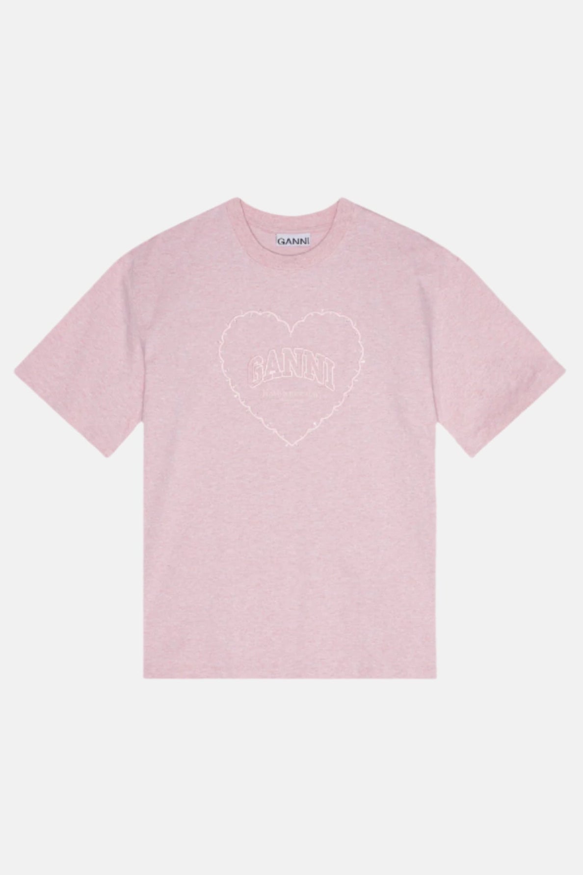 GANNI Drop Shoulder, Chalk Pink, T-Shirt