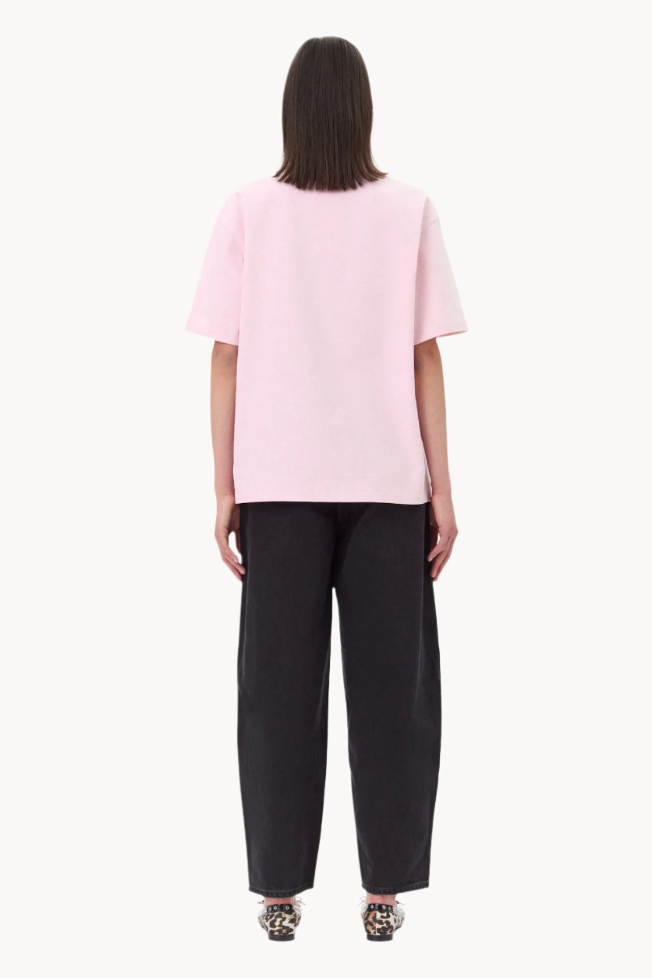 GANNI Drop Shoulder, Chalk Pink, T-Shirt