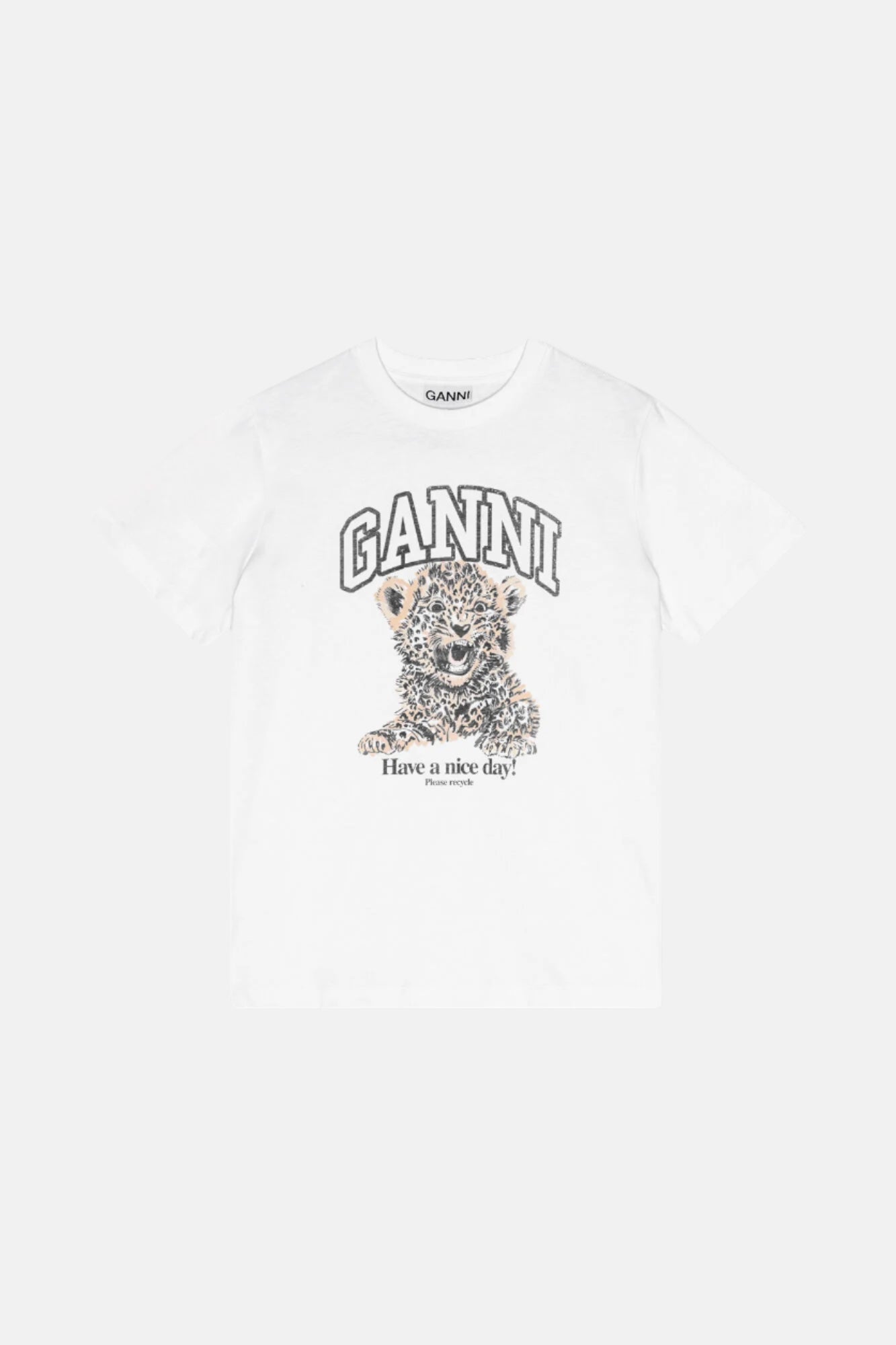 GANNI Basic Jersey Relaxed, Leopard, T-Shirt