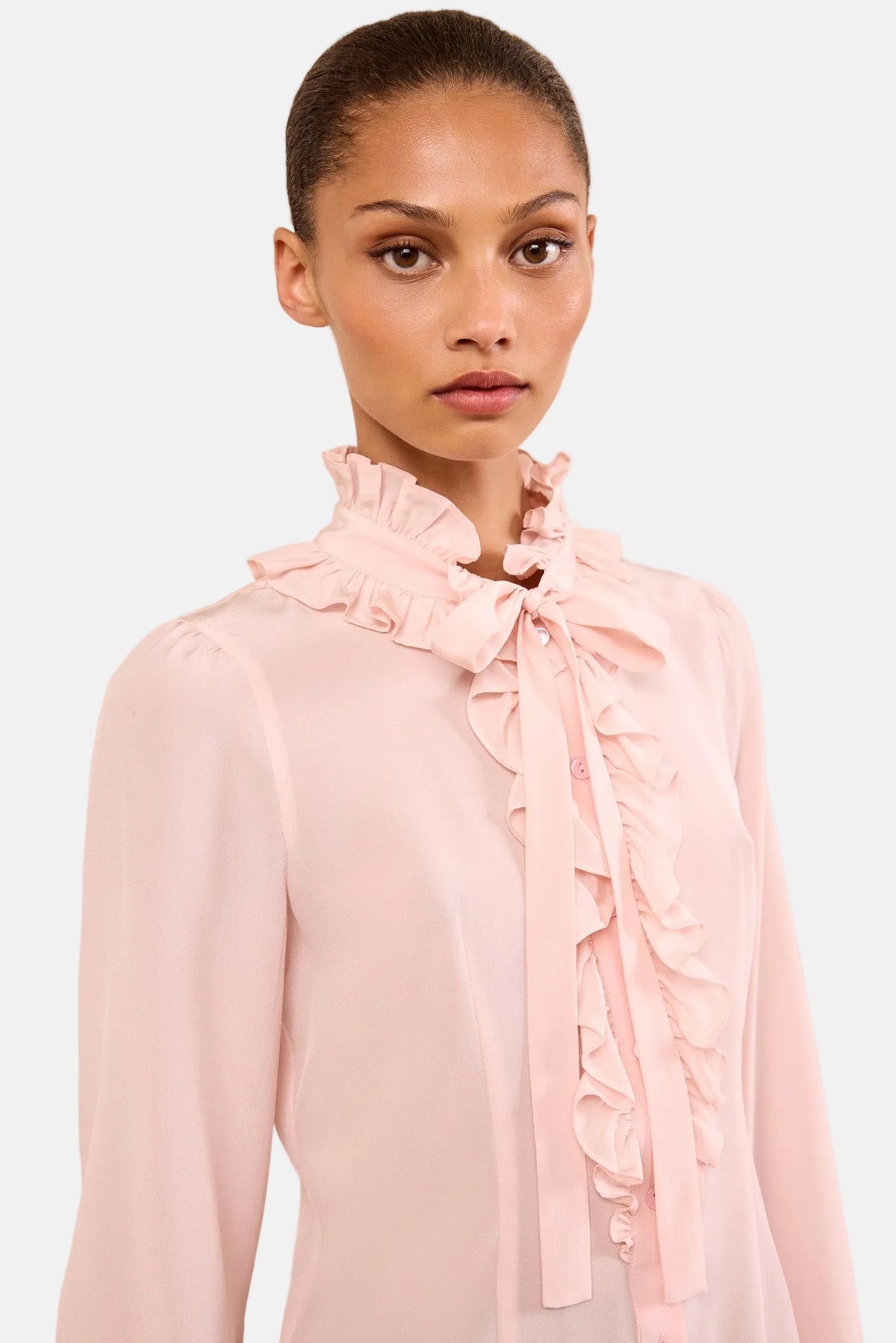 Ulla Johnson Catroux Seidenbluse in Powder, Ansicht 2