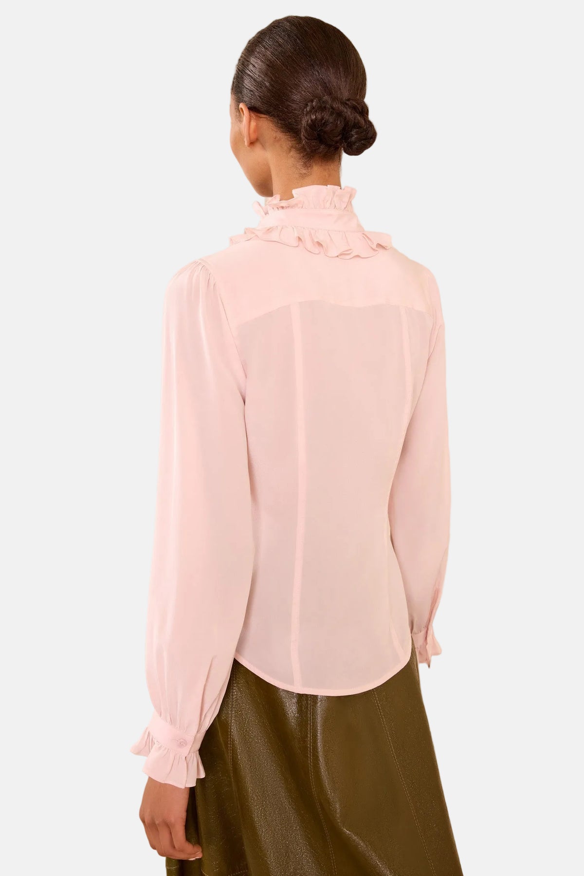 Ulla Johnson Catroux Seidenbluse in Powder, Ansicht 3