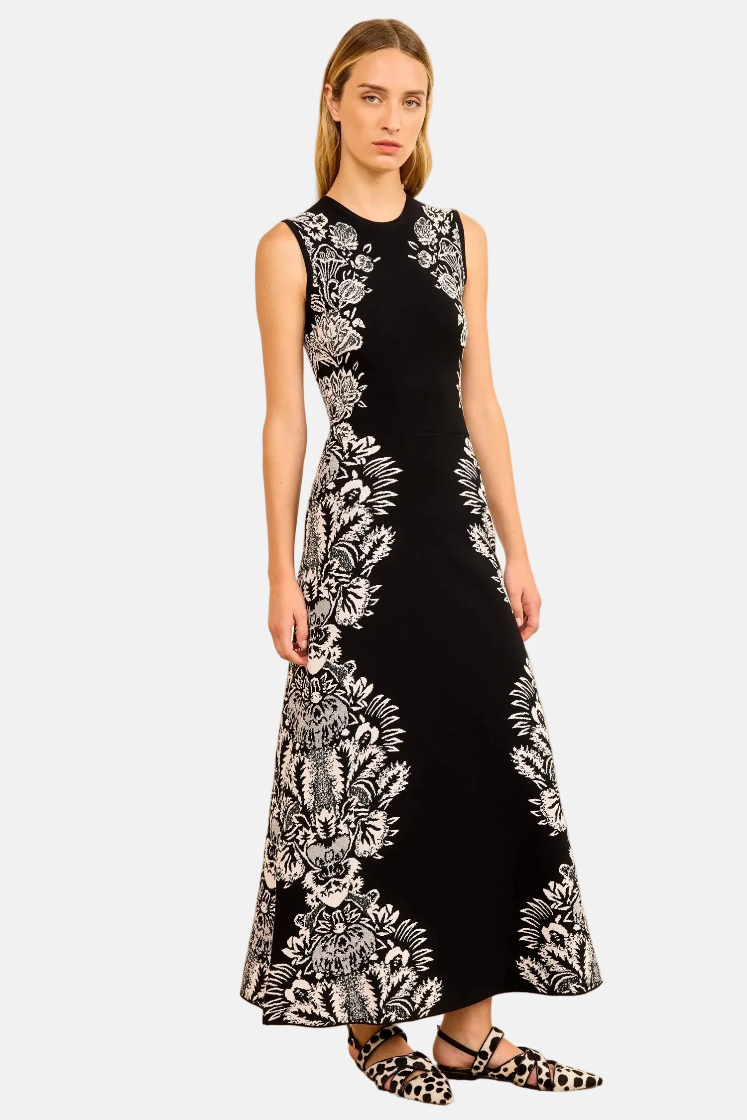 Ulla Johnson Liana, Noir, Jacquard Midi Kleid